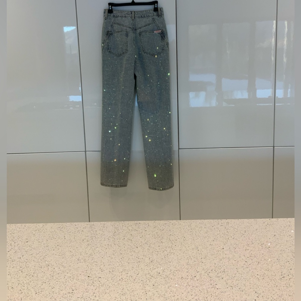 Self Portrait blue rhinestone denim jeans. Size 26. With tags.